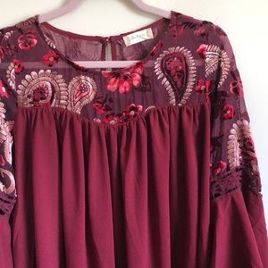 NWOT altar’d state Maroon Long Sleeve Dress